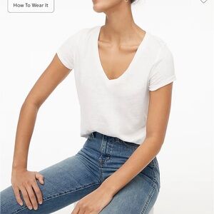 J Crew Slub Cotton TShirt 2x White